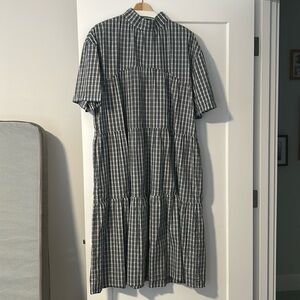 Everlane dress, blue plaid, XL EUC